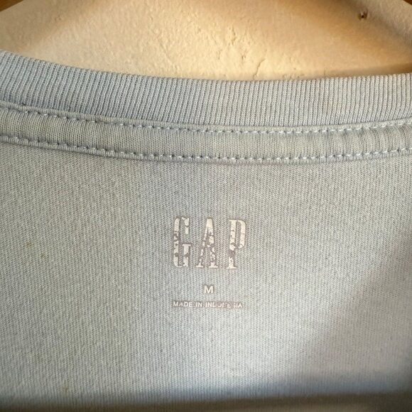 Gap T Shirt Tee Mens Medium Blue Ocean Wave Graphic Casual Beach Layer Surf - Picture 3 of 7